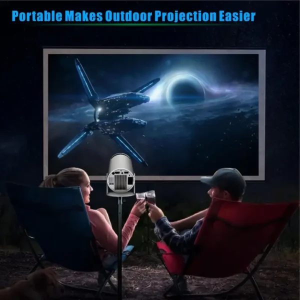 2025 New HY300 Pro Projector 4K Android 11.0, Lighter And More Portable 1080P 720P, 200ANSI, Portable Wireless Home Outdoor Cinema With 180° Projection Angle Adjustment - Image 4