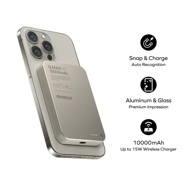 Q.Mag X1 Magnetic Wireless Power Bank 10000mAh - Gen 2 - Image 2